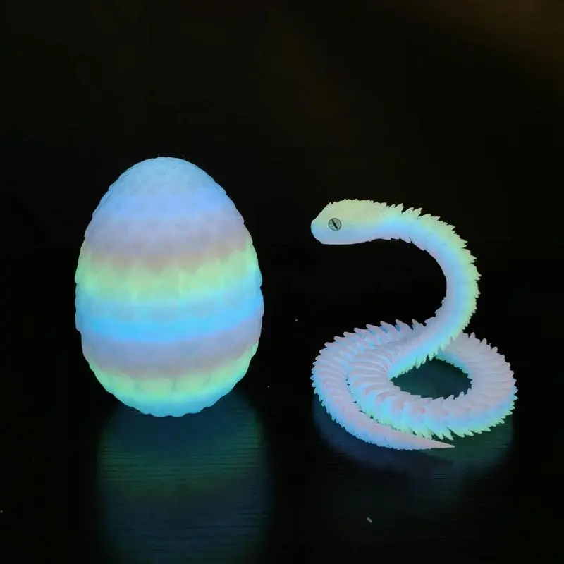 Realistic 30cm Jointed Snake Toy, Glow-In-The-Dark Flexible 3D Printed Viper Figure, Perfect Prank or Party Gift Idea, Interior Decoration Accessories