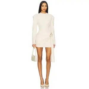 LIONESS Martini Long Sleeve Mini Dress in Eggnog