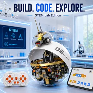 BB-Sci-Fi Robot Building Set, STEM Robot Toy for Kids, Coding Toy with APP & Remote Control, Smart RC Space Lab Toy, Desktop Science Engineering Learning Toy, Boys Birthday Christmas Gifts