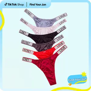 6-pack Women's  letter rhinestone thongs, soft, comfortable and breathable underwear, suitable for daily wear, sports, and four-season multi-pack underwear size for S-XL