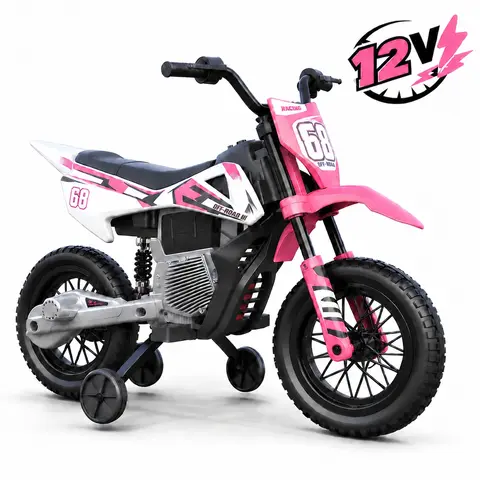 LIGIANT #sohochic S6 12V Toddler Motorcycle Ride-On Motorbike for Kids Aged 3-8, 2x25W Motor, Wireless Audio, Self-Control Throttle Grip, Training Wheels, Included Batteries, Children Development, Comfortable Ride, 12 Months Use, 29lbs Capacity