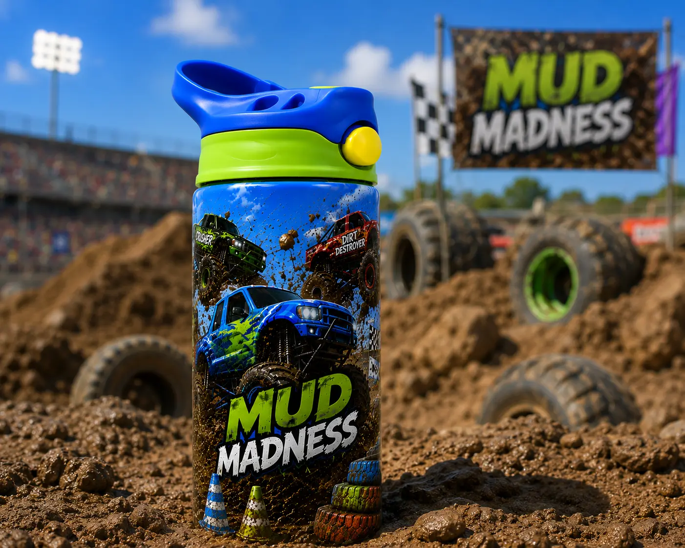 Monster Truck Mud Madness 12oz Kids Tumbler – Monster Truck Water Bottle life
