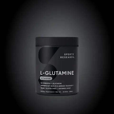 Sports Research L-Glutamine - Fermented, Vegan, Gluten-Free and Informed Sport Tested Formula - 5 G Per Serving - 10.58 Oz