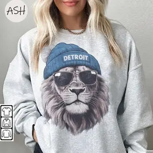 [Sale off up to 50%] Vintage 90s Detroit Football Mascot Sweatshirt Tee Detroit Lion Football Tee, Detroit Football Shirt, Detroit Lion Sweater, Sunday Football