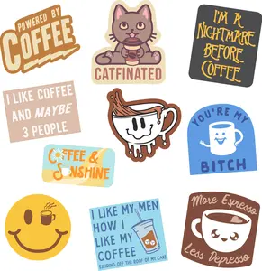 Coffee Sticker Extra Large Stickers for Adults Funny Adhesives with Memes Funny Stickers with Colorful Graphic Decals Funny Coffee  Multi