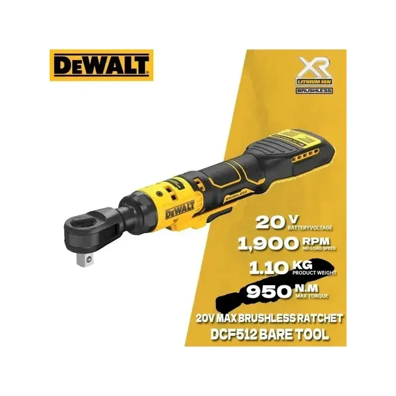 DEWALT DCF512 1/2" Cordless Ratchet Wrench With 70 Ft-Lbs Torque Output Variable Speed Control LED Light Compact Design For Car Repair Engine Maintenance And DIY Projects automotive solution hardware impact wrench kit square drive