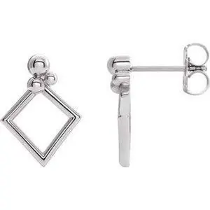 Platinum Geometric Earrings