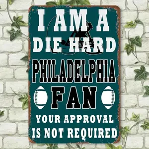 2D Retro Philadelphia Eagles 8x12 Inch Vintage Aluminum Sign - Rustic NFL Football Team Home & Bar Decor, Durable Weatherproof Meta