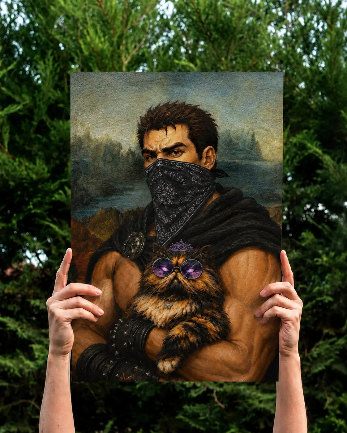 Dungeon Crawler Carl Parody Poster, Funny Fantasy Cat Portrait Wall Art.