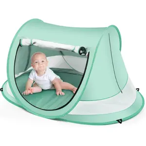Beach Tent,Large Pop Up Beach Tent Sun Shade for Beach,Portable  Travel Tent with Mosquito Net,Indoor  Play Tent,UPF 50+ UV Protection Sun Shelters for