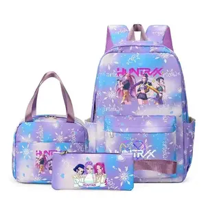 2026 New Arrival: K-Pop Print Student Backpack Set—A Stylish and Versatile 3-Piece Collection (Backpack, Shoulder Bag, and Pencil Case) for a Casual, Trendy Look.
