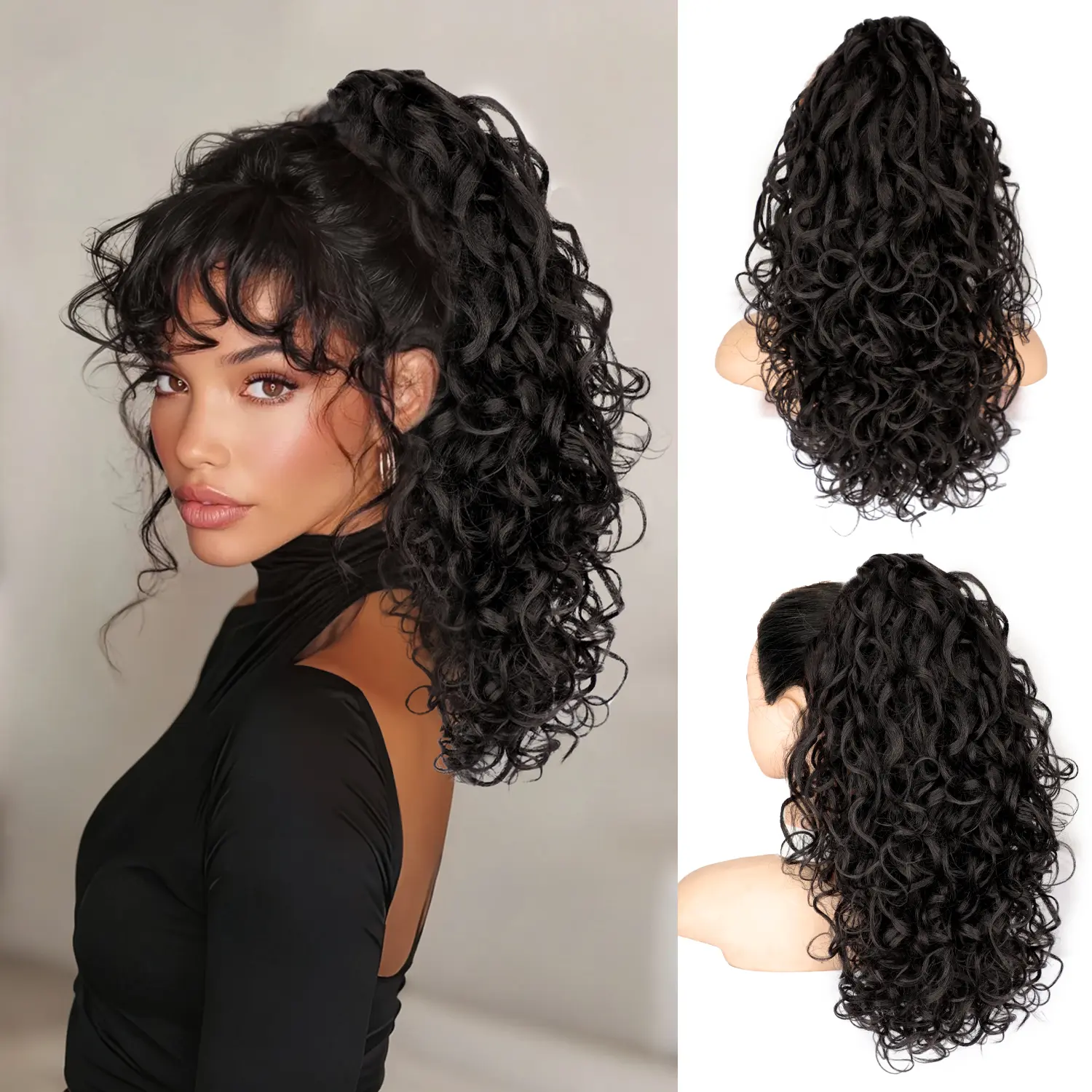 Nature Black Claw clip Ponytails