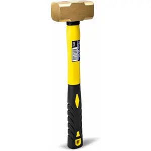 2-Pounds Sledge Hammer 2lbs Brass  Fiber Glass Brass Sledge Hammer  Tool Hammer Comfortable Handle