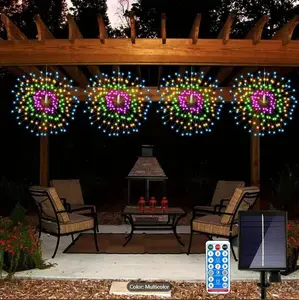 Sparkle and Shine This Christmas with 4 Pack Solar Firework Lights: Waterproof and Dazzling! Colorful