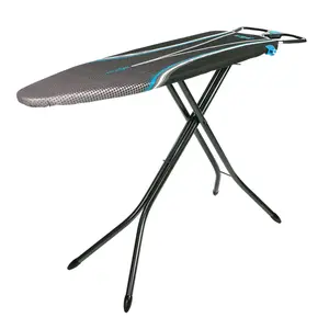 360 Stand Minky Ergo Prozone Ironing Board - Metal-Constructed, 48in x 15in Smooth Surface, Thick Natural Pad with Cover, Model HH40201120M