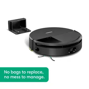Roomba® 205 DustCompactor™ Combo Robot Vacuum & Mop – 60-Day Built-In Bagless Dust Storage, 70X Suction, Deep Scrubbing w/ Washable Mop Pad, Compact Charge-Only Dock