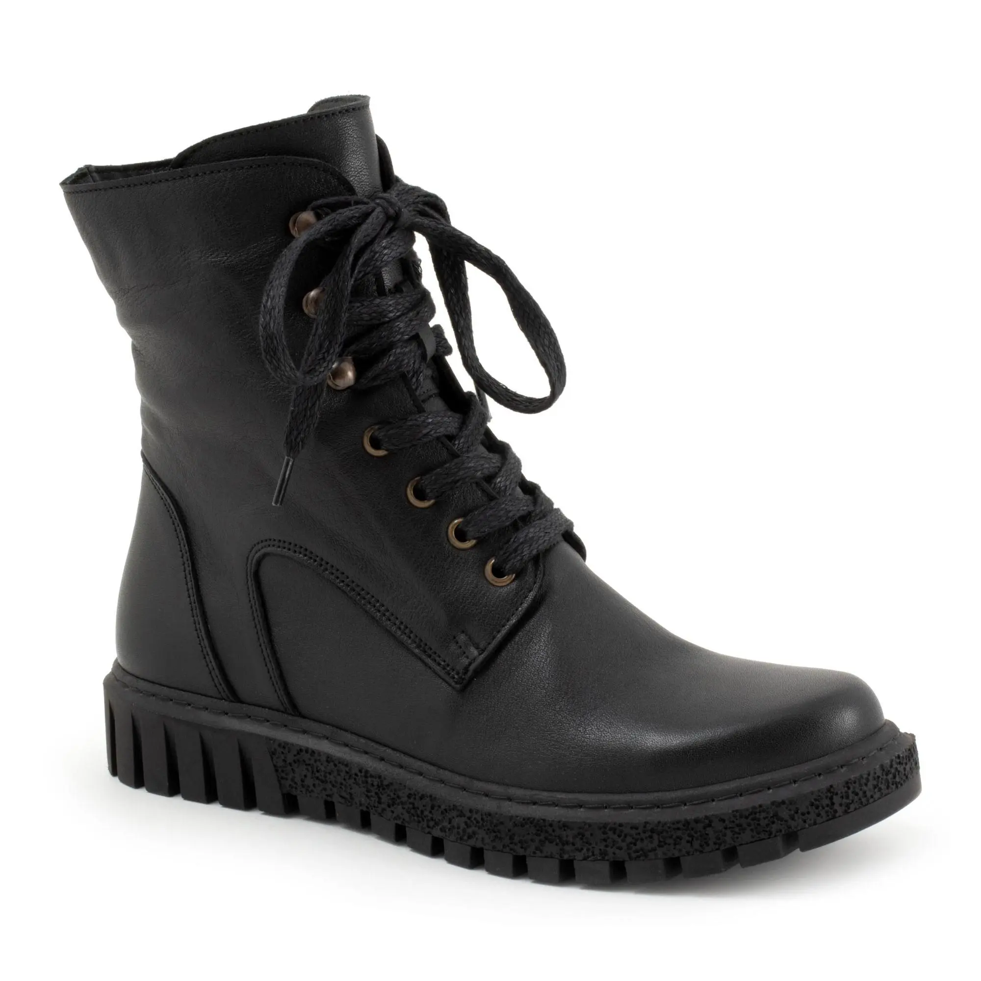Bueno Leather Lace-Up Boots - Scarlett
