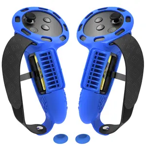 Upgraded Controller Silicone Case for Meta Oculus Quest 3/3s Non-Slip Protective Cover with Battery Opening Drop Proof Design Wearable VR Accessories - Grip
