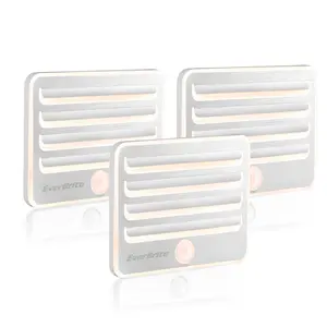#JumpstartSale EverBrite Motion Sensor Night Lights, LED Soft Warm Light, Battery Powered Auto Stick-On Night Light for Bedroom, Bathroom, Stair, Closet, 9 AA Batteries Included(3 Pack)
