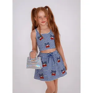 Cherry Stripe Skirt Set