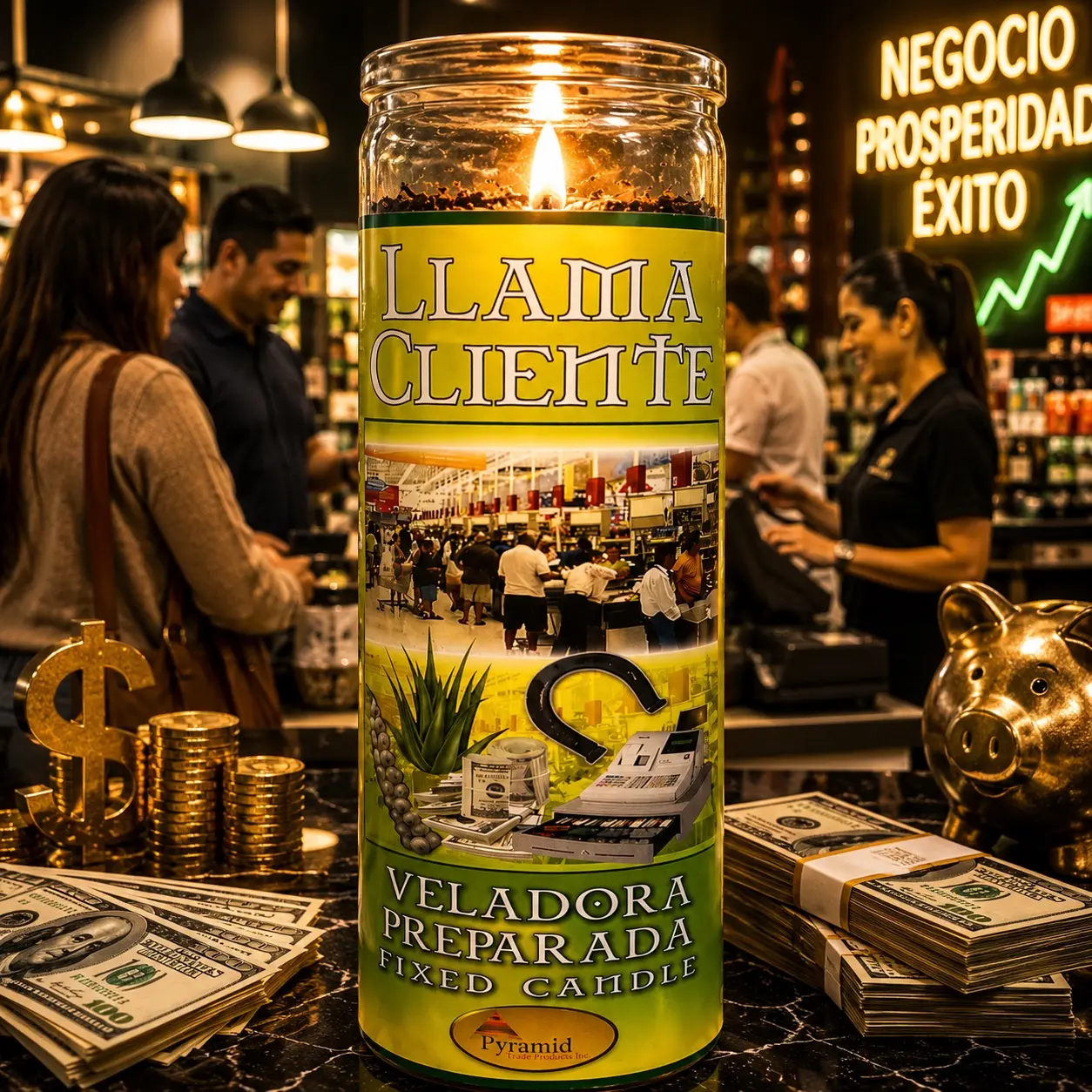 Call Cliente Fixed Candle - Llama Clientes Prayer Candle 8in