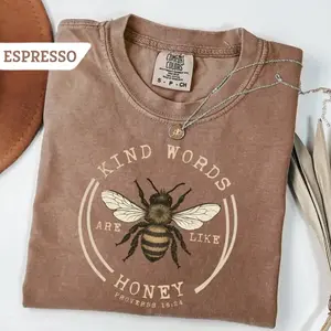 Comfort Colors Kind Words Are Like Honey tshirt, Faith Based Gift, Bible Verse Tee, Religious TShirt, Butterfly Bible Verse Tee Womenswear Cotton