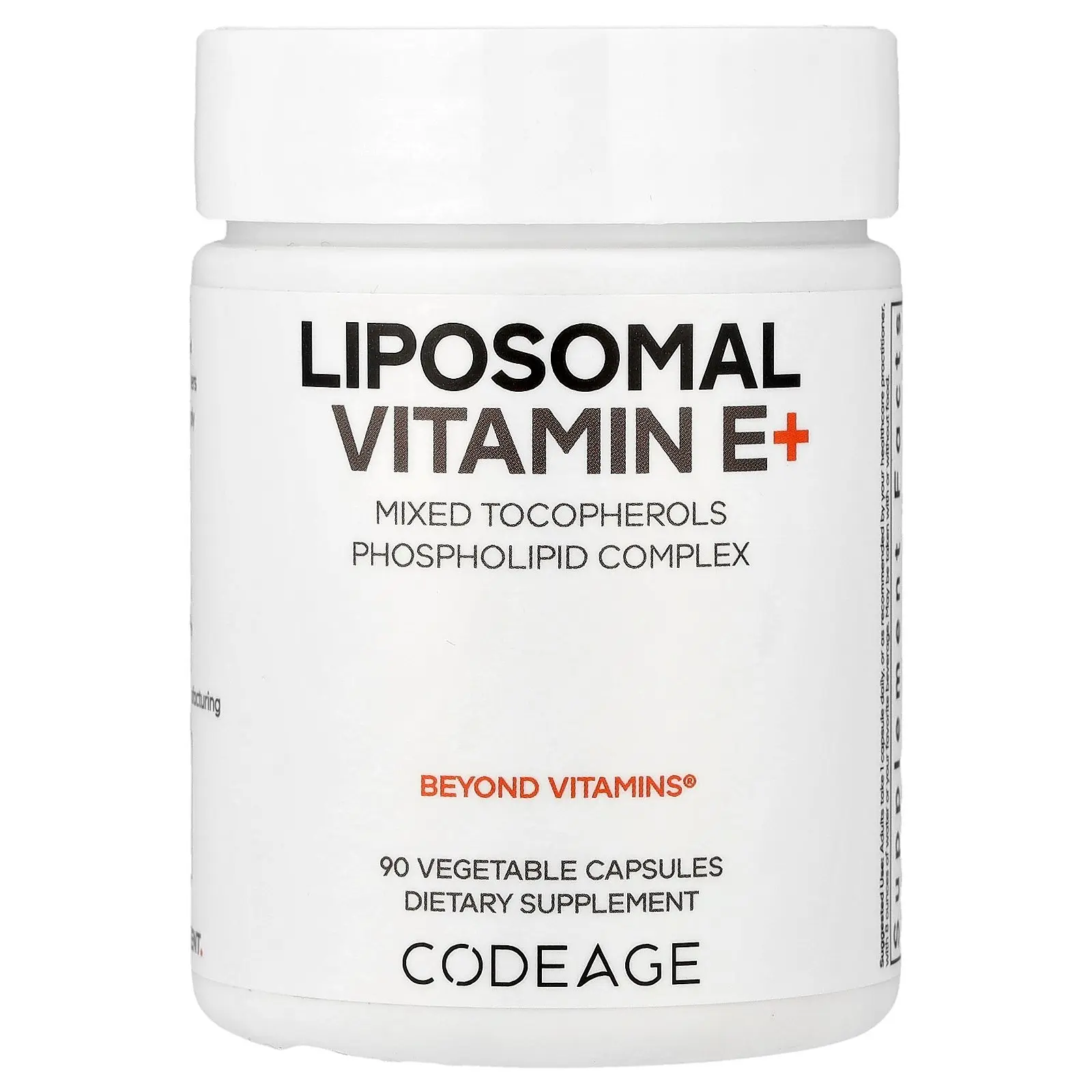 Codeage Liposomal Vitamin E+, 90 Vegetable Capsules