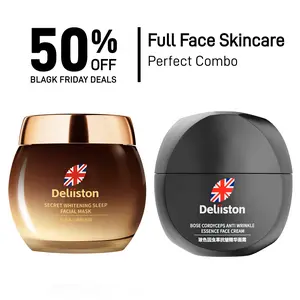 Deliiston Full Face Skincare Combo - Secret Glow Sleep Facial Mask & Bose Cordyceps  Essence Cream - Pore care & Night Moisturizer Black Friday Deals