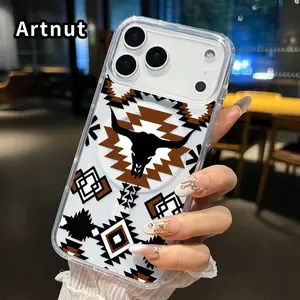 Magnetic Phone Case for iphone Supports Wireless Charging for iPhone 17 Pro Max 16 Plus 15 14 13 12 11 Air XR E Retro Western Cowboy Pattern Anti-Yellowing Shockproof durable ultra-thin Crystal Transparent Acrylic Large Hole Cover