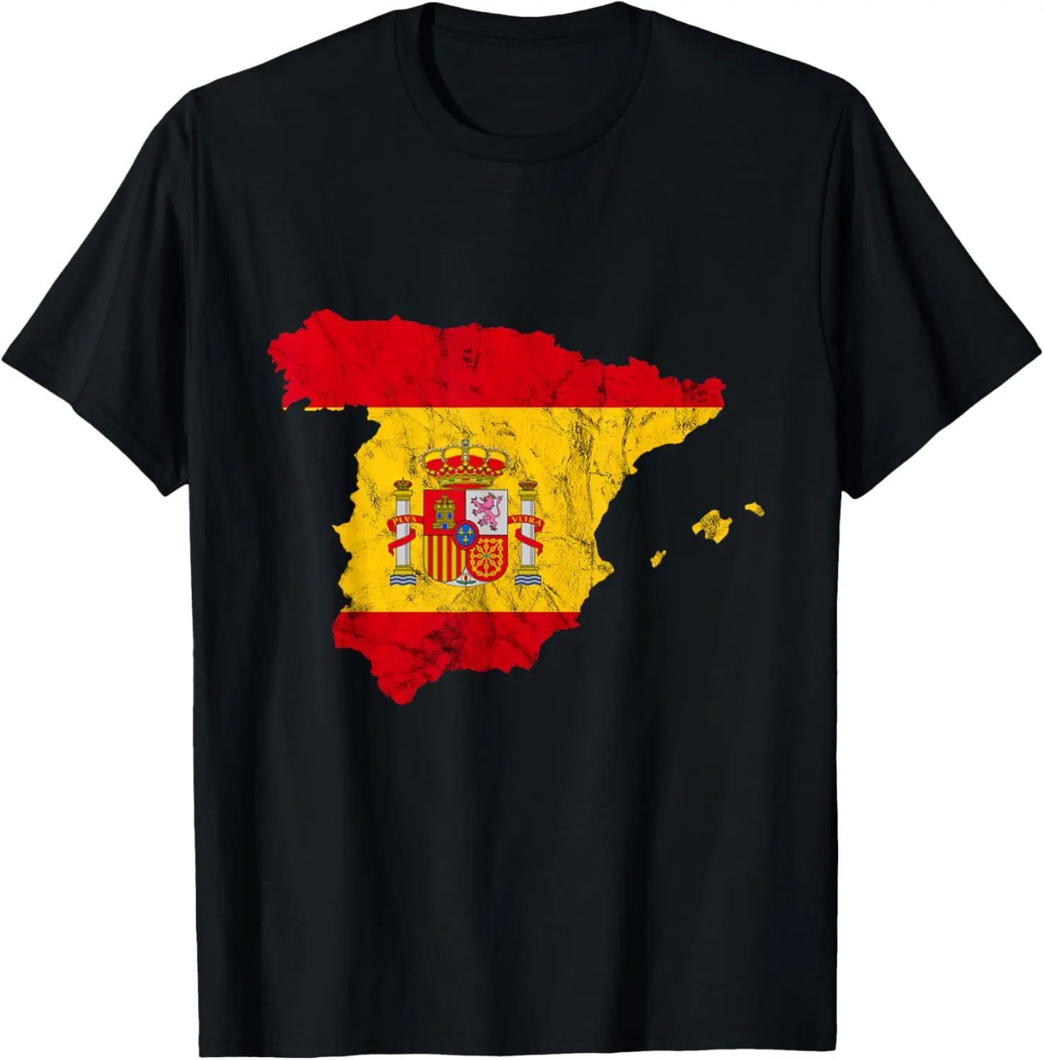 Men's Spain Map Graphic T-Shirt, Soft Breathable 100% Cotton, Casual Regular Fit Streetwear for Daily Wear & Sports, Natural, Fashion, Round Neck
