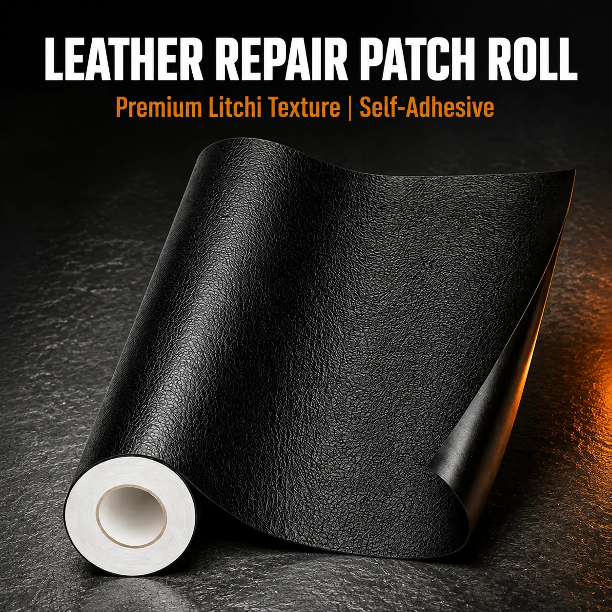 [SummerWins] Black Self-Adhesive Leather Repair Patch Roll, Waterproof Wear Resistant PU Leather Tape for Couch, Car Seat, Sofa, Office Chair, Handbag, Jackets & Vinyl Furniture Quick Hole Scratch Fix DIY Restoration Sticker