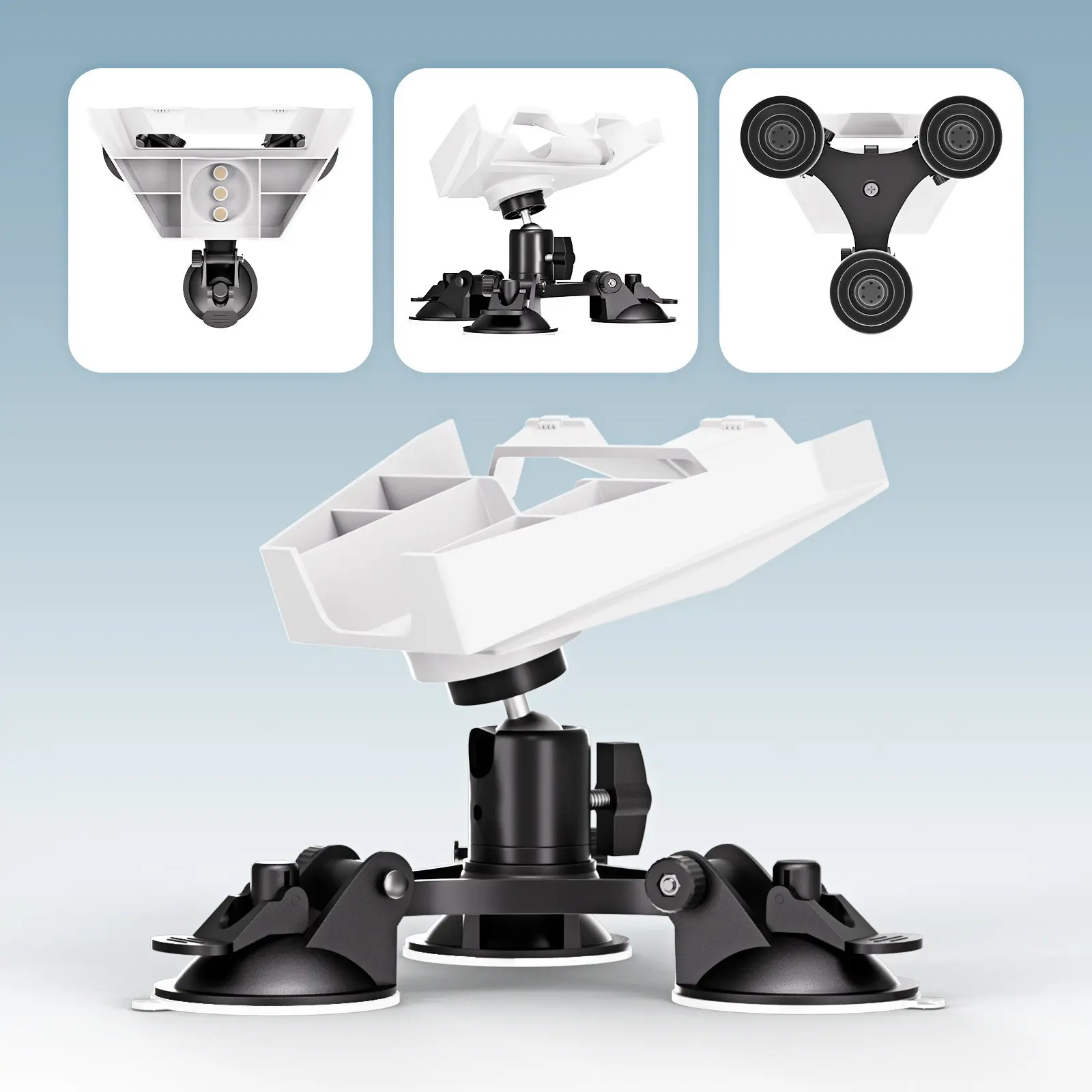 Mini Suction Cup Tripod Stand, Compatible with Starlink, Simple & Stable Installation, Portable for Motorhomes and More, Tripod Mount