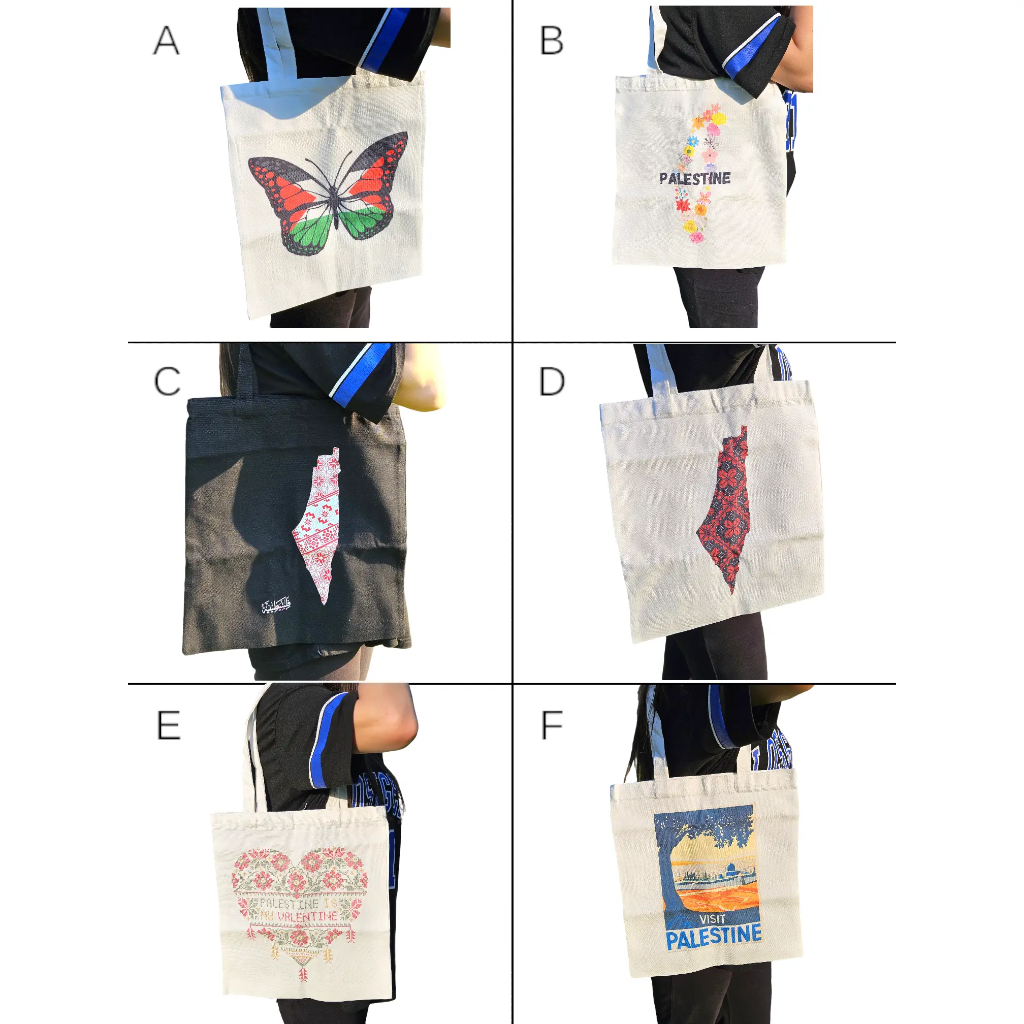 Palestine Canvas Tote Bags - 6 Unique Styles to Choose From
