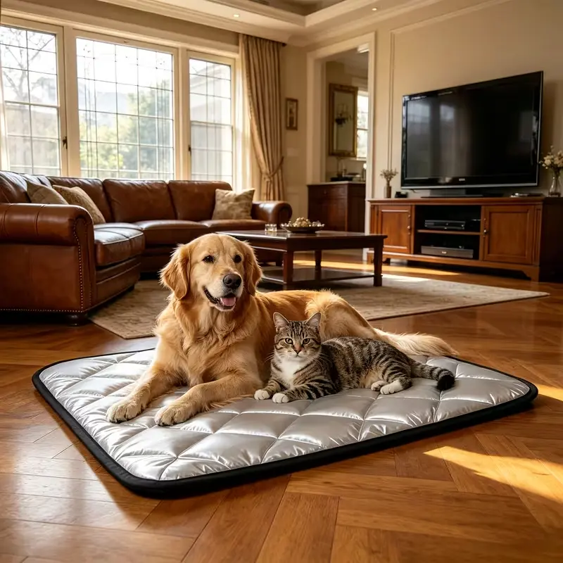 All-Season Dog Bed | Quilted Cooling & Warming Mat | Scratch-Proof & Easy Clean for Large Dogs