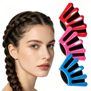 Hair Styling Tool Braiding Bun Maker 1PCS Quick French Twist Plait Roller Sponge Wave Hair Shaper Clip Fashionable Style for Women Girls Wedding Party Daily Hairstyle