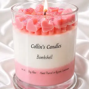 Bomb shell  candle 12 oz. With hearts