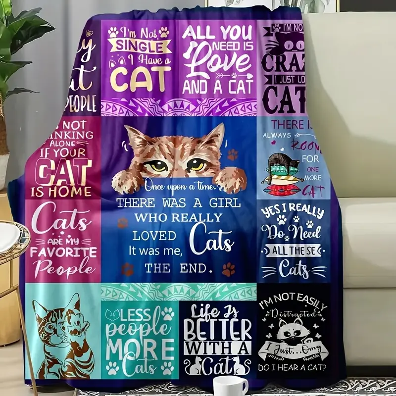 Comfortable Cat-Themed Pillow - Soft Double-Sided Flannel, Suitable for Sofa, Bed, Office, and Travel - Perfect Gift for Cat Lovers