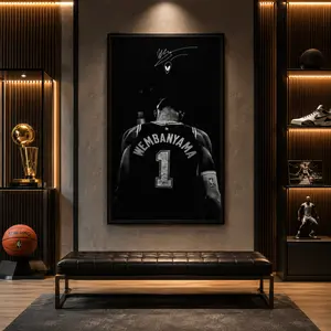 Wemby Basketball Minimalist Print Poster, Alien-Inspired Canvas Wall Art, Home Decor for Bedroom, Dorm Gift, Basketball Wall Art, Sports Room Decor, Canvas Print, Bedroom Decor, Dorm Room Decor, Gift for Basketball Fans