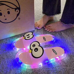 Cute Cartoon Light Up Slides LED Luminous Slippers Non-Slip Indoor Outdoor Sandals wide feet