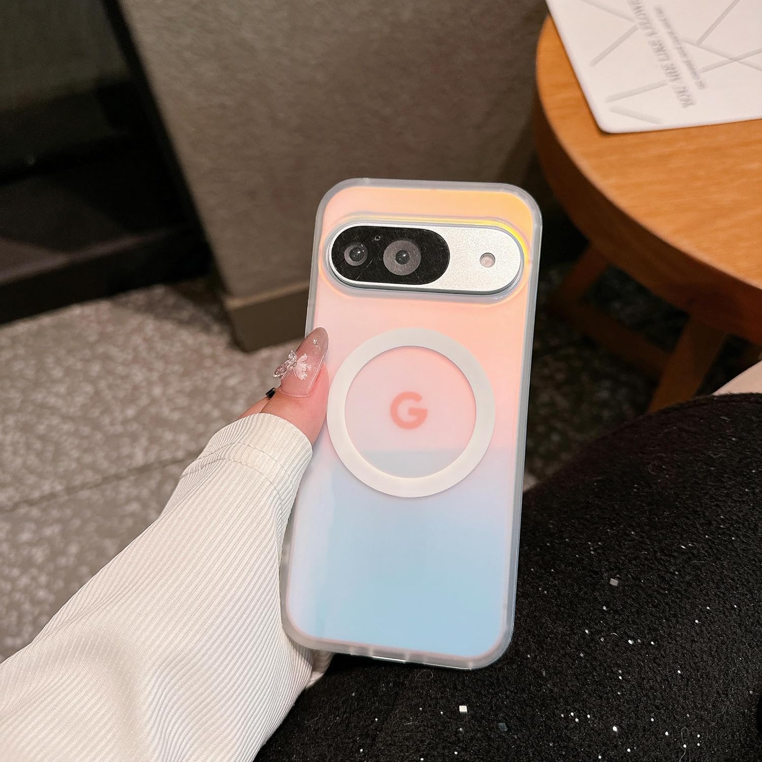 HISTORYOO Magnetic Case for Google Pixel 10/9/8 Magnetic Iridescent Armor Shield Shockproof Protective Full Series Compatible with MagSafe Holographic Iridescent Color Changing Effect Fashion Slim Cute Unique Matte Protective Hard TPU Phone Cover