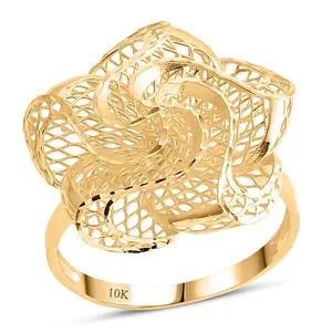 Blooming Flower Ring in 10K Yellow Gold Size 9 2.30 Grams Christmas Gifts