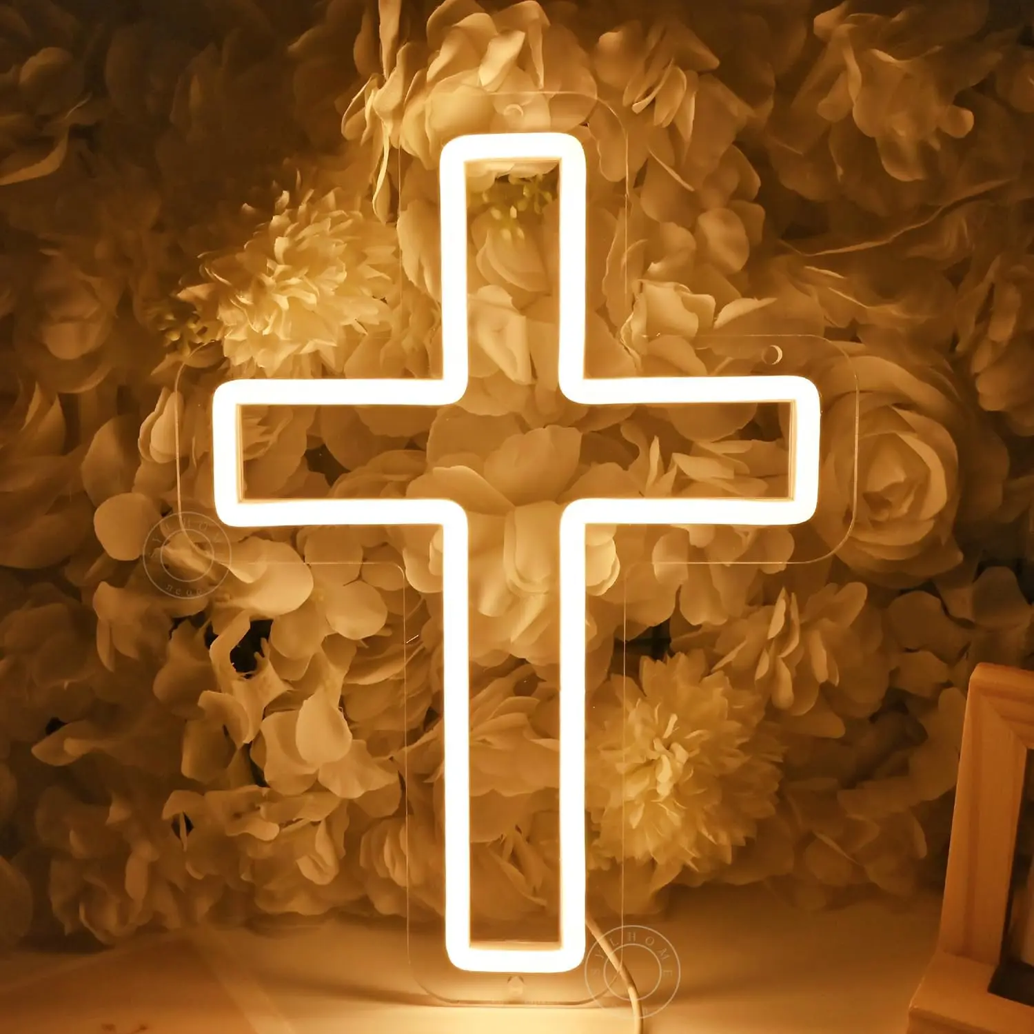 Cross Led Neon Light Sign  Bedroom  Wall Sign Decor Christening  Shower Wedding Birthday Party Backdrop Gifts 11.8" X 8.66" USB