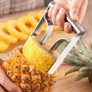 2pcs Stainless Steel Pineapple Meat Extractor, Pineapple Knife, Pineapple Core Peeler For Home, Restaurant, Kitchen Utensils, 7.87"×3.94"×3.94"