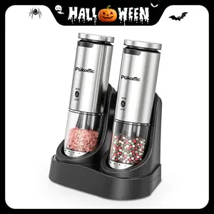 Pukomc Smart Herb Grinder – 6-Speed Adjustable, Rechargeable with LED Light, Quick One-Touch Use & Detachable Design. Includes 12 Blends & Extras.