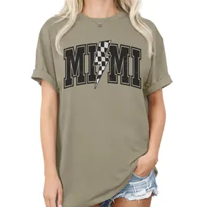 Comfort Colors Mimi Shirt, Checkered Lightning Grandma Graphic Tee, Mother’s Day Shirt, Gift for Mimi