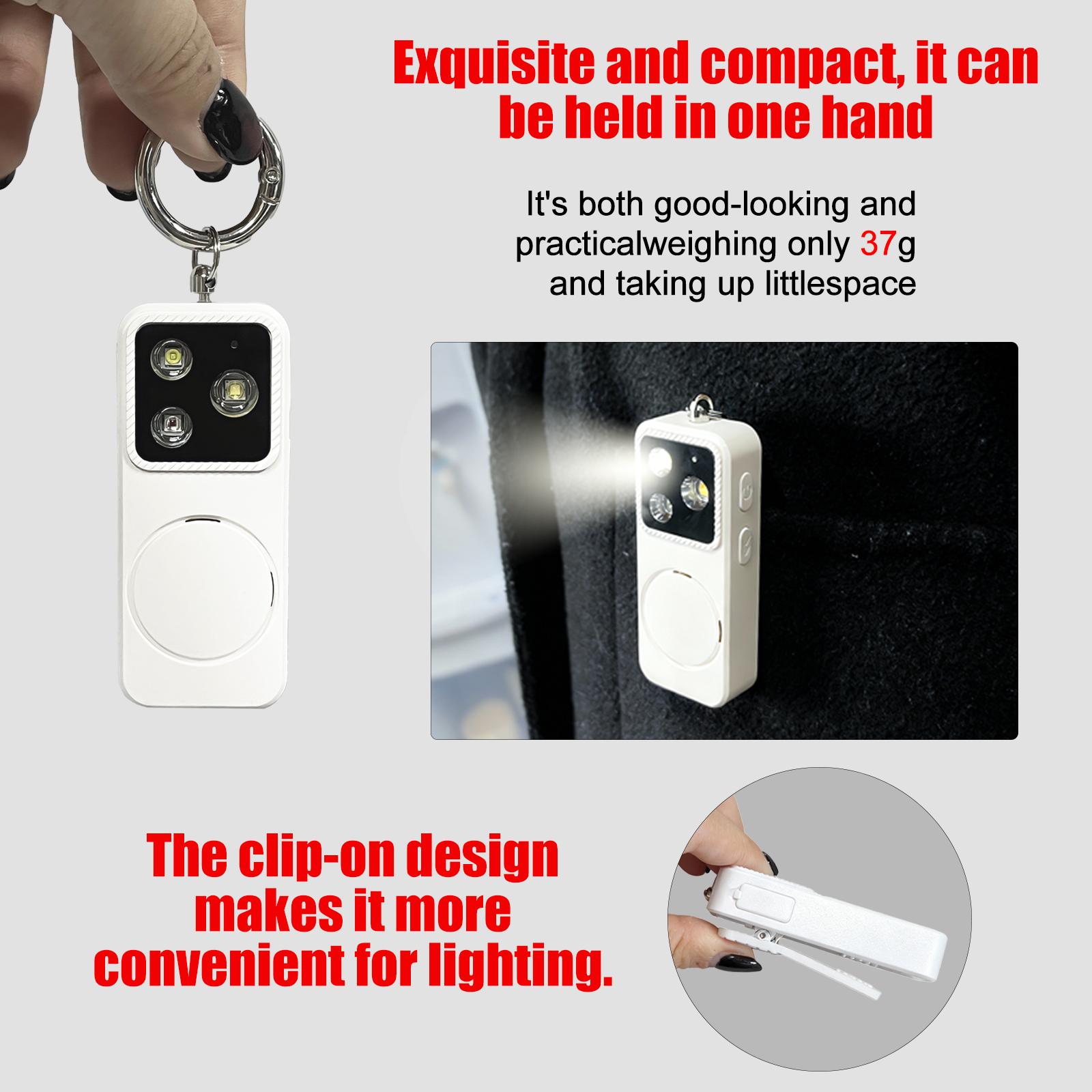 Personal Safety Alarm Keychain | Deafeningly Loud & Rechargeable | Emergency Strobe Light + Anti-Tracking | Perfect for Women, Night Running, and Elderly
