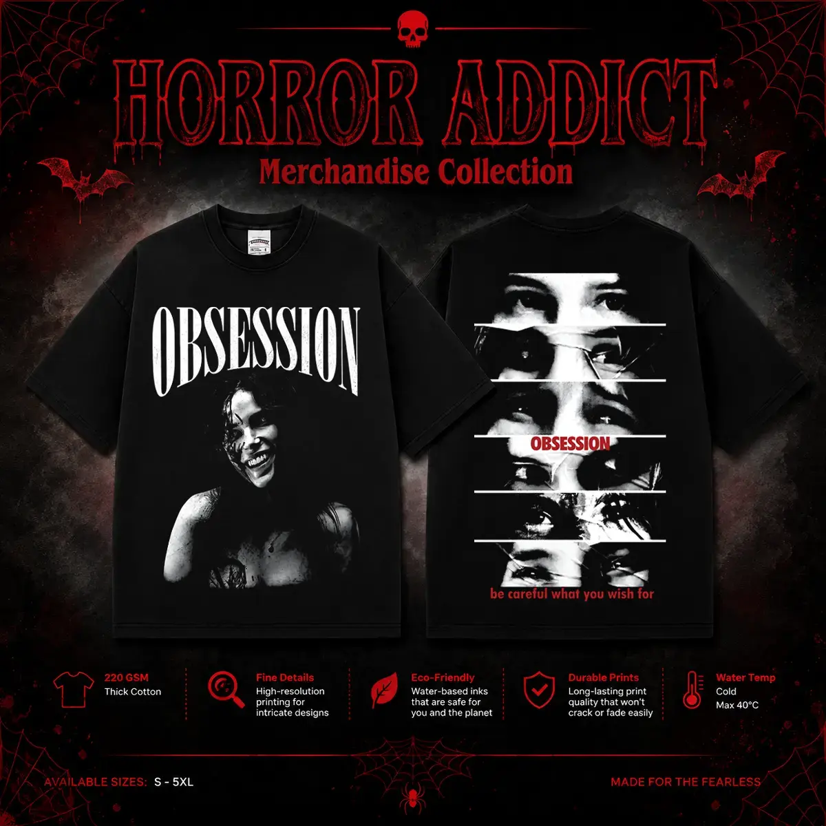 Obsession Split Faces Nikki Gildan Unisex T-Shirt, Sweatshirt & Hoodie, Premium Cotton Horror Movie Shirt, Psychological Thriller Tee, Be Careful What You Wish For Shirt, Horror Fan Gift