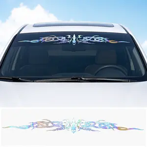Car Windshield Decal 27.5x3.3 – Reflective Tribal Hood & Side Stripe Sticker, Waterproof Universal Fit for Cars, SUVs & Sedans