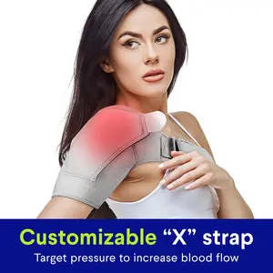 Adult Sports Shoulder Brace Adjustable Unisex Fitness Strap Elastic Compression Band Anti-Strain Single Shoulder Support Black Small Size 35 Arm Circumference