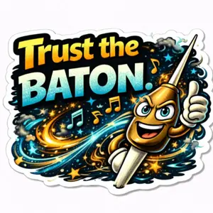 Trust the Baton Die-cut stickers